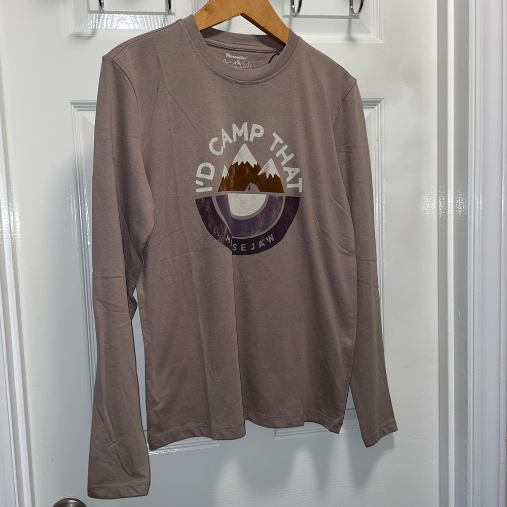 Moosejaw Women’s T Shirt- I’d Camp That Long Sleeve Tee Mountains Camping NWT
